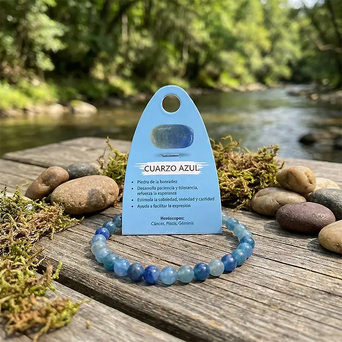Pulsera de Cuarzo Azul – Honestidad y Expresión Consciente AURYSTONE