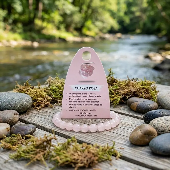 Pulsera de Cuarzo Rosa – Armonía Emocional y Amor Consciente AURYSTONE