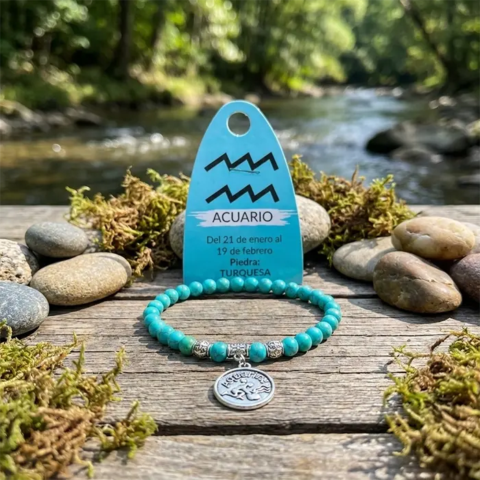 pulsera-horoscopo-acuario-piedra-turquesina-6mm-charm-metalico-joyeria-espiritual-aurystone