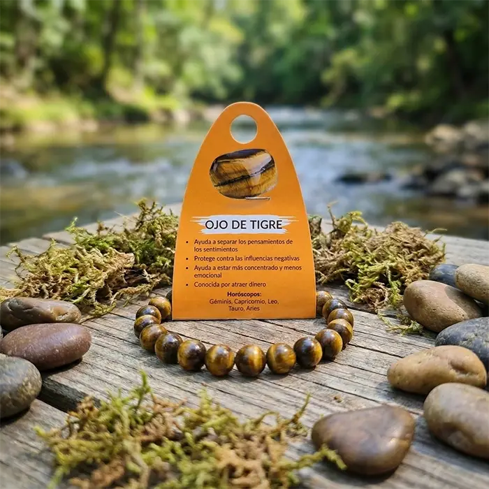 Pulsera de Ojo de Tigre Lisa – Protección y Confianza Interior AURYSTONE