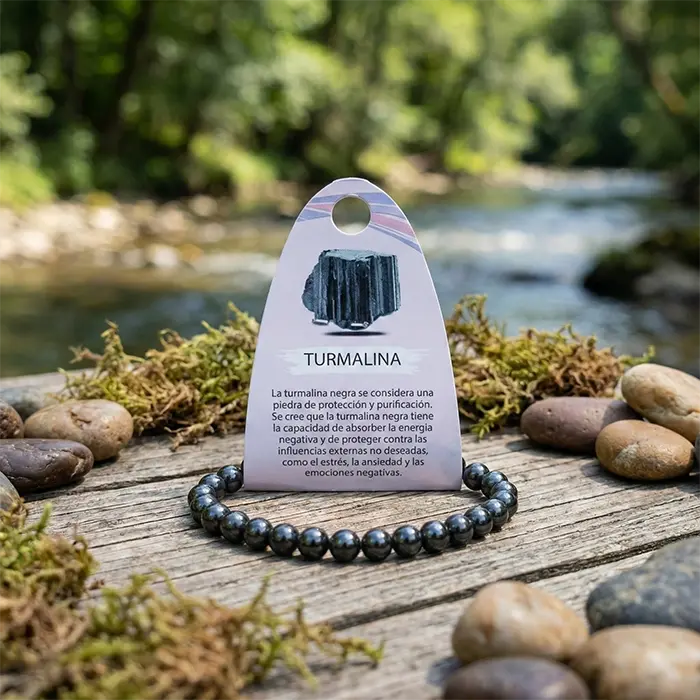 Pulsera de Turmalina Negra – Protección y Enraizamiento Espiritual AURYSTONE