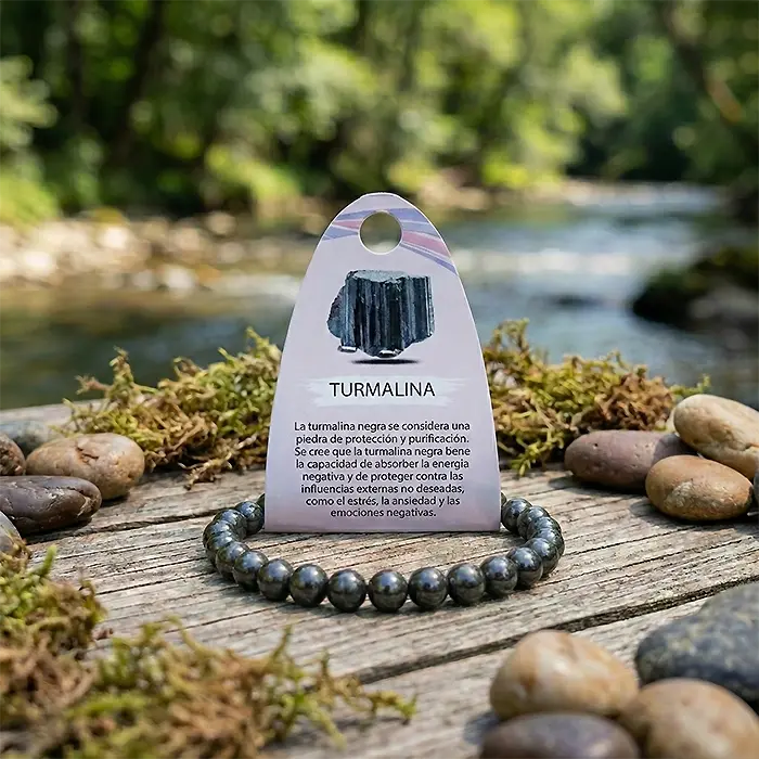 Pulsera de Turmalina Negra – Protección y Enraizamiento Espiritual AURYSTONE